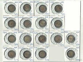Zbierka VÝROČNÉ "2EUR" a "50centov" VATIKÁN obehových mincí