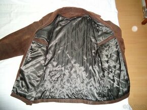 Pánska kožená bunda - brušena s podšivkou, vel. XL