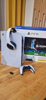 Playstation 5 + dual ovladač + slúchadla