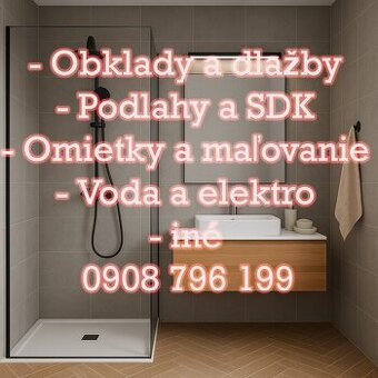 Rekonštrukcie na kľúč, kúpeľne, stavebná činnosť SNV,PP,LE