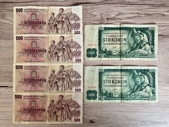Bankovky Československo 6 ks 1961 1973