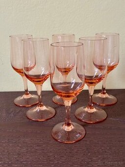 VINTAGE SADA 6 ks POHÁROV NA LIKÉR/DESTILÁT