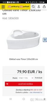 Predam novy kryt na rohovu vanu zabaleny