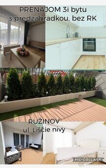 Prenájom 3i bytu s predzáhradkou vo vyhľadávanej lokalite