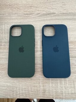 iPhone 15 originálny silikónový kryt- modrý a zelený