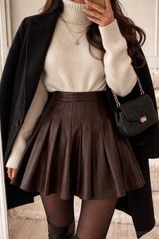 ŠTÝLOVÁ PLISOVANÁ KOŽENKOVÁ SUKŇA TALLY WEIJL