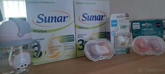 Sunar 3 sensitive s probiotikami + flaša na vodu/ cumlik