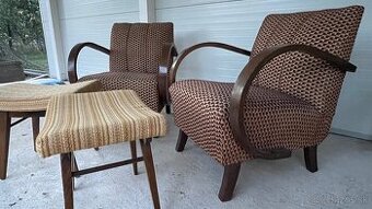 Halabala kresla + taburetky