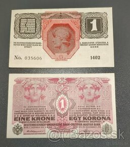 Staré bankovky - RU 1 Koruna 1916 aUNC bez přetisku