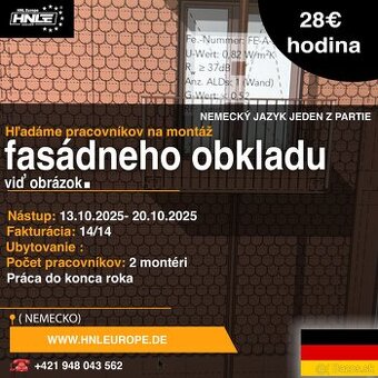 Hľadáme skúsených pracovníkov na fasádny obklad