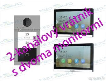 2-tlačidlový videovrátnik Hikvision s dvomi monitormi