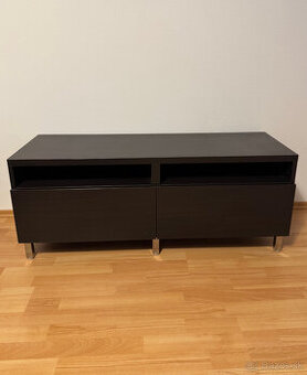 Tv stolík BESTA, tmavo hnedý, 120x40x48