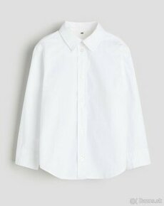 Biela bavlnená chlapčenská košeľa - 1