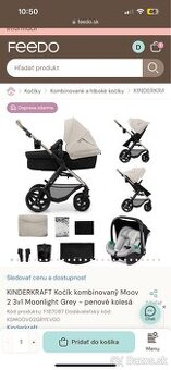 KINDERKRAFT Kočík kombinovaný Moov 2 3v1 Moonlight Grey