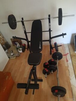 Lavička na bench + činky