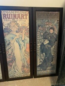 Alfonz Mucha krásne 4 secesné obrazy na stenu