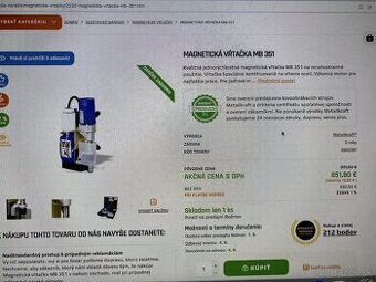 Magnetická vŕtačka MetálCraft MB351