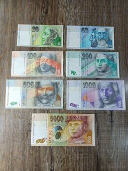 Sada Slevenských bankoviek 20-5000 SK