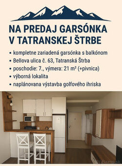 Garsónka s balkónom – Tatranská Štrba