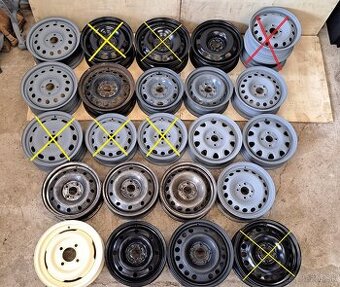 PLECH. DISKY PO 1 KUSE - ŠKODA, FIAT, PEUGEOT, FORD,RENAULT,