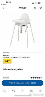 Detska jedálenska stolička IKEA
