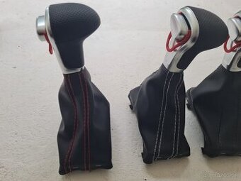 Radiaca páka pre automat AUDI / čierna biela červená nitka