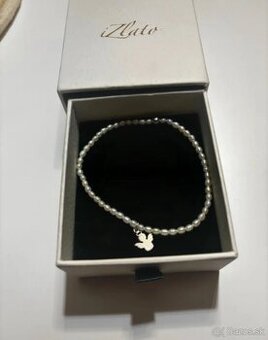 Perlový náramok s anjelom zo zlata