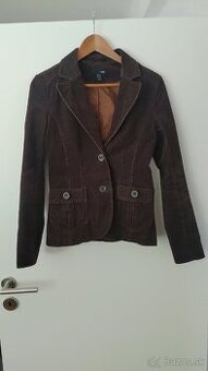 Hnedé menčestrové sako (38)