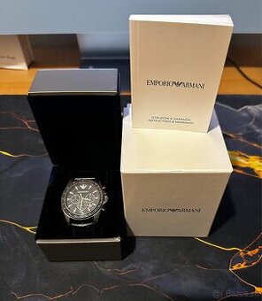 Emporio Armani – Športové (Čierny kožený remienok)