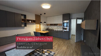 Prenájom 2 izbový zariadený byt 50 m² v centre, Trnava + 3D
