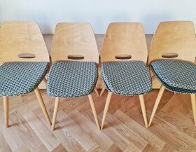4 repasované a prečalúnené stoličky “lízatka” od F. Jiráka