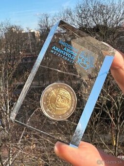 2€ minca Štefánik (2019) zaliata v epoxide.PLATÍ DO ZMAZANIA