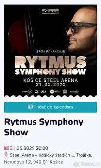 2x Vstupenka na Rytmus Symphony Show