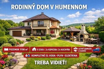 Rodinný dom s krásnou záhradou v Humennom – garáž + letný do