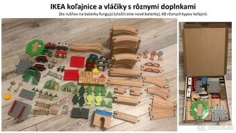 IKEA koľajnice a vláčiky s rôznymi doplnkami