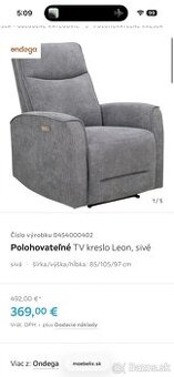 Elektrické polohovateľné kreslo