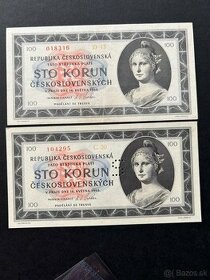Bankovky 2.ČSR 100Kčs 1945 seria D