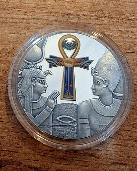 Strieborná kolorovaná minca Egyptský Anch 1 Oz 2020 Proof