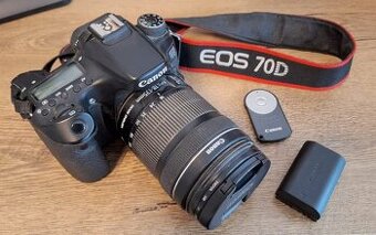 Predám Canon EOS 70D + objektív + filter + batérie + prísl.