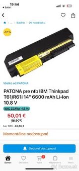 Patona pre notebook T61 / R61i 14 6600 mAh - 1
