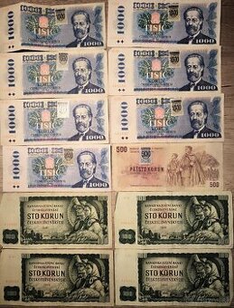 Čsk bankovky so Sk známkou