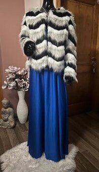 Slávnostné modré maxi šaty