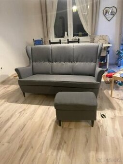 Predam STRANDMON trojpohovka + kreslo + taburet