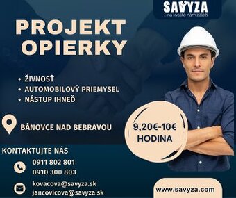 Projekt Opierky pre SZČO 9,20€-10€ na hodinu
