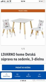 Stôl a 2 stoličky (Lidl)