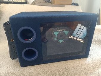 Subwoofer Crunch 250W + zosilovač 2x 200W