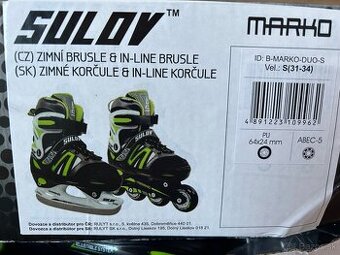 Detské zimné a in-line korčule 2 v 1 Sulov - čisto nové