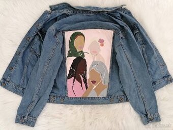 Ručne maľovaná riflová bunda