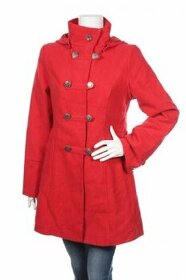 Jarný prechodný červený kabát s kapucňou - veľkosť XL - 1