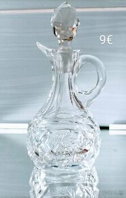 Krištáľové sklo - váza s vrchnákom, mliečnik, dóza